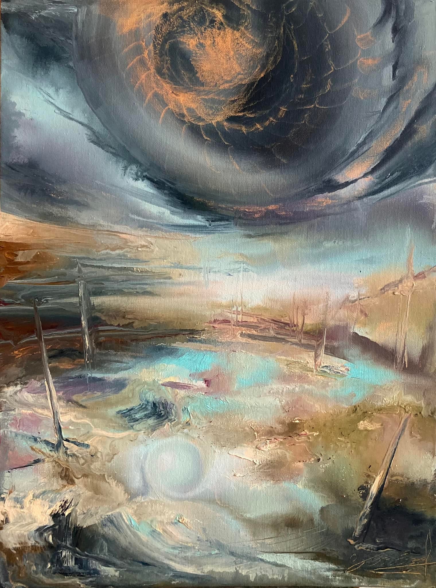 Oil on cardboard — untitled