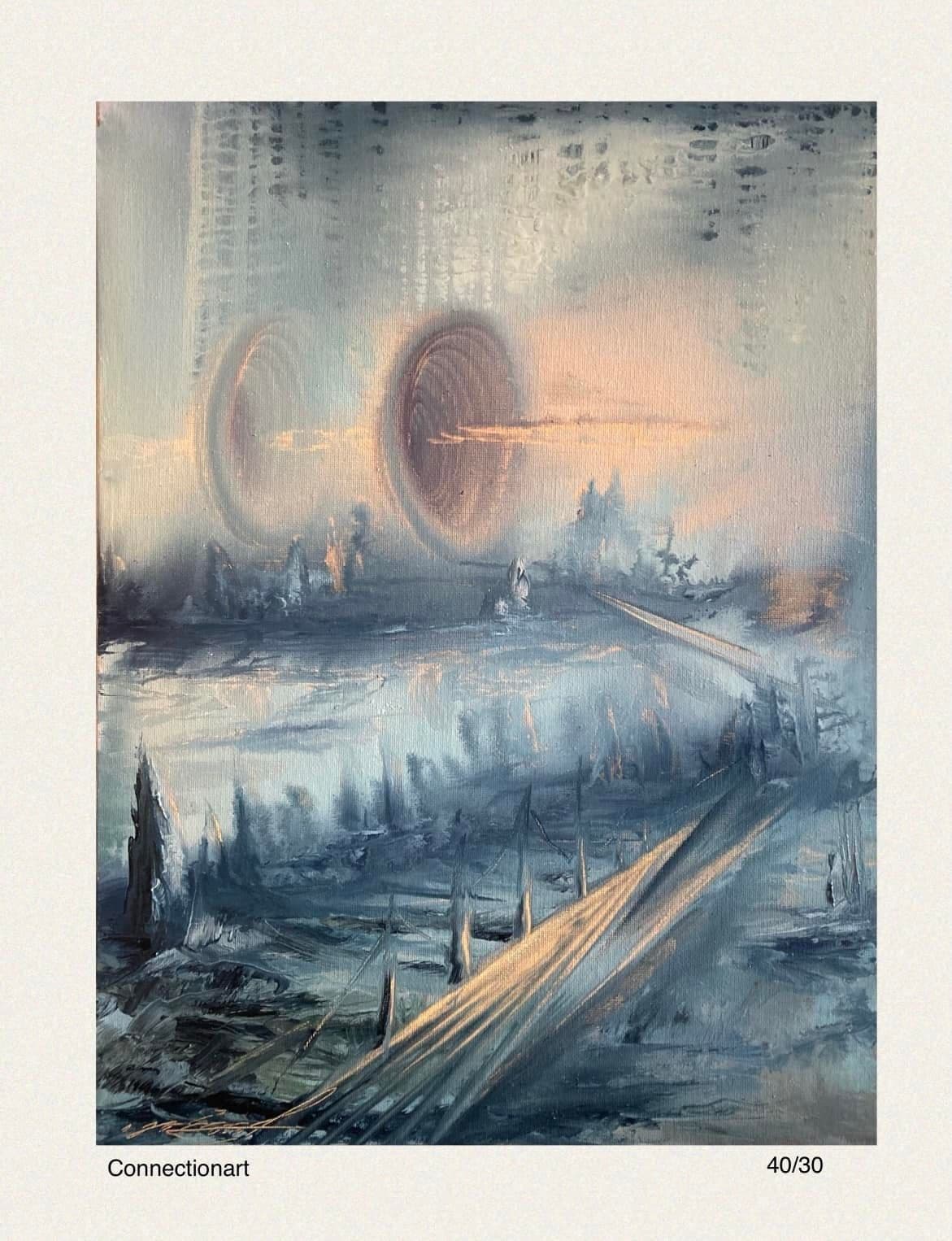 Oil on canvas, mounted on cardboard — untitled